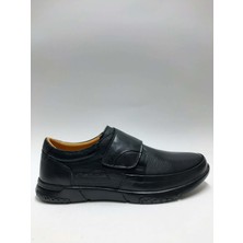 Luis Figo Hakiki Deri Cırtlı Büyük Numara (45-46...) Siyah Esnek Kauçuk Tabanlı Erkek Ayakkabı C-87441175LF