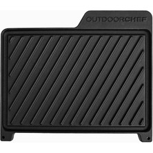 Braventa Collection Gurme Döküm Plaka Lugano, Barbekü Izgara Plakası, Oluklu ve Düz Izgara Yüzeyi, Optimum Isı Dağılımı