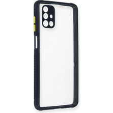 SiHako Galaxy M51 Kılıf Miami Şeffaf Silikon - Lacivert