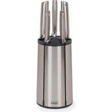 Braventa Collection Elevate - Çelik Bıçak Atlıkarınca 5 Parçalı Set, Döner Paslanmaz Çelik Bıçak Bloğu, Japon Paslanmaz