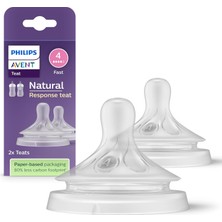 Braventa Collection Avent Doğal Tepkili Biberon Emziği, 2’li Paket, 3 Ay+, 4 Numara, Akıtmaz Emzik, Kolik ve Gaz Önleyic