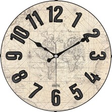 Braventa Collection 36 cm Gerçek Bombe Cam Akar Saniye Sessiz Mekanizma Dekoratif Duvar Saati