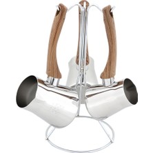 Braventa Collection Serenk Definition Standlı 4 Parça Çelik Cezve Seti