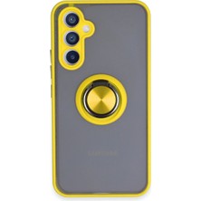 SiHako Galaxy A54 5g Kılıf Montreal Yüzüklü Silikon Kapak - Sarı