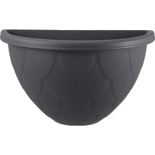 Braventa Collection Serinova DD01 Damla Duvar Saksısı Askı Aparatlı 24,5cm, 1.4 Litre Antrasit