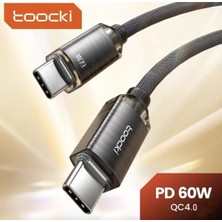 E-Kervan Toocki 1-Metre 60W Type-C To Type-C iphone 15/16/17 Samsung/xiaomi/redmi/huawei/honor/laptop/tablet/telefon Süper Hızlı Orjinal Hasır Örgülü Sağlam Ce/fc/rohs Lisanslı