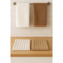 Shadro Textile %100 Pamuk Servis Peçetesi ve Mutfak Havlusu,beslenme Örtüsü 4'lü Set - Lüks ve Şık Tasarım