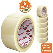 BantPazar 45X100 Elba 6 Adet Koli Bandı Şeffaf | Hotmelt Güçlü Yapışkanlı Ambalaj Paketleme Bandı