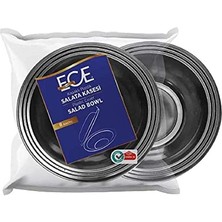 Braventa Collection Ece Siyah Şeffaf Kapaklı Salata Kasesi 16 Adet