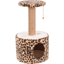 Feyza Design Kedi Tırmalama Platformu Silindir Leopar Desenli 72 Cm, Eğlenceli ve Konforlu