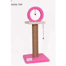 Feyza Design Kalın Çemberli Pembe Kedi Tırmalama Evi 78 cm