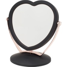 Braventa Collection Süet Pvc Serisi 3x Büyüteçli Çift Taraflı Ayarlanabilir Eğimli Masa Üstü Makyaj Aynası 19X12 cm Kalp