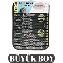 Feyza Design Büyük Boy Elektrikli Kedi Tuvalet Önü Paspası 80X60 Cm, Desenli