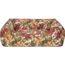 Braventa Collection Alpha Merta Gül Desenli Köpek Yatağı L 85X105CM