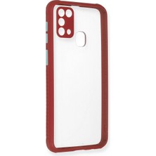 SiHako Galaxy M31 Kılıf Miami Şeffaf Silikon - Fuşya