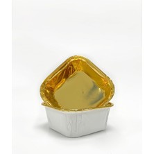 Braventa Collection Muffin Kek Kapsülü Kare Beyaz-Altın 25LI
