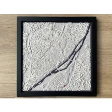 Münih 3D Şehir Maketi Tablosu – Özel Tasarım, Çerçeveli