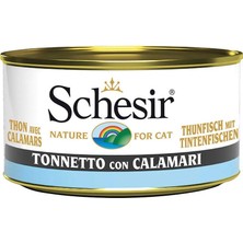 Braventa Collection Schesir Yetişkin Kedi Konservesi 85 gr Ton Balıklı + Kalamar