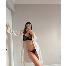 Zined Dantelli Desteksiz Sütyen Tanga Takım