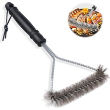 Braventa Collection Paslanmaz Çelik Mangal Temizlik Fırçası – Ergonomik Saplı 2’si 1 Arada Barbekü Izgara Temizleyici, D