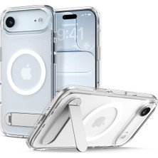 Braventa Collection iPhone Air ile Uyumlu Ince Magsafe Kılıf Ultra Hybrid S Metal Stand'lı Sararma Karşıtı Duraclear Hav