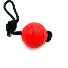 Braventa Collection Tasma Market Kırmızı Halatlı Yumuşak Dokulu Köpek Eğitim Topu Oyuncağı Kırmızı