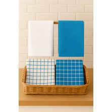 Shadro Textile %100 Pamuk Servis Peçetesi ve Mutfak Havlusu,beslenme Örtüsü 4'lü Set - Lüks ve Şık Tasarım