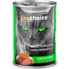 Braventa Collection Prochoice, Yetişkin Seçici Kediler Için, Tahılsız, Sığır Etli ve Ciğerli Ezme, 400 G