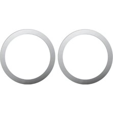 Braventa Collection Power Metal Magsafe Halka Yüzük Ring iPhone 8 ve Üstü Model ile Uyumlu Gümüş 2'li Paket Lvrng2