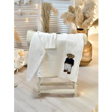 Braventa Collection Bond & Ayı FIGÜRLÜ%100 Pamuk Müslin Bebek Battaniyesi – Oeko-Tex Sertifikalı, 75X75 Cm, Nefes Alabil