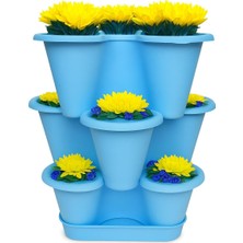 Braventa Collection 3 Katlı Şanslı Yonca Tasarımlı Dekoratif Saksı Seti, 26.5 x 26.5 Cm, Çiçek ve Bitki Sebze Yetiştirme