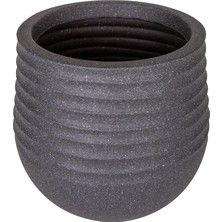 Braventa Collection Herdekora Oval Iç ve Dış Mekan Saksı Siyah Küçük Boy 30X30X27,5 Cm.