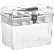 Braventa Collection Ayarlanabilir Plastik Bölmeli Çok Amaçlı Taşınabilir Şeffaf Organizer Makyaj Hobi Saklama Ofis Masa