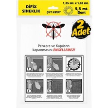 Braventa Collection Çift Kanat Pratik Sineklik, 1,25 M x 1.5 M Tül, Kapı & Pencere Uyumlu, 5,5 M Yapıştırma Bantlı (2 Ad