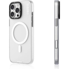 Braventa Collection Youngkit iPhone 16 Pro Uyumlu Kılıf Magsafe ile Uyumlu Youngkit Hidden Sand Serisi Kapak Beyaz