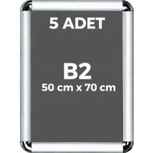 OfisDS 5 Adet B2 50X70 cm Rondo Köşe Aç Kapa Çerçeve – Üst Alüminyum Alt Plastik