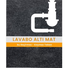Braventa Collection Beylini Lavabo Altı Matı Sıvı Geçirmez Kaymaz Taban Evye Dolap Paspası 60X76 cm
