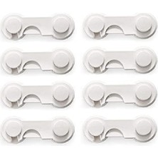 Braventa Collection Çocuk Güvenlik Dolap Kilidi, 8 Adet, Beyaz, 9,8 x 3,5 cm