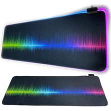 Braventa Collection Aksesuarcı 80X30CM Büyük Boy Xxl Resimli Desenli Mousepad Işıklı Mouse Pad (Frekans)