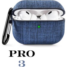 Psgt Airpods Nesil Pro3 Uyumlu Jean Plastik Kılıf Kapak Arka Koruma Kabı Koruyucu