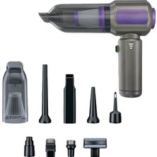 Exenar Şarjrlı Araç Süpürgesi Kablosuz Araç Içi Süpürge 17000PA Vakumlu Şarjlı 6000MAH 100W Fırçasız Motor