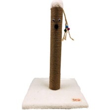 Feyza Design Kedi Tırmalama Sütunu 50 cm Doğal Kendir Halatlı Eğlenceli Tasarım