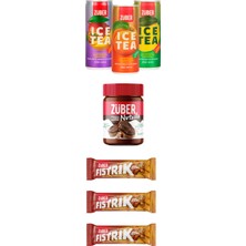 Züber Tanışma Paketi - Nutzilla x1, Fıstrık x3, Ice Tea x3 (Limon, Şeftali, Tropik)