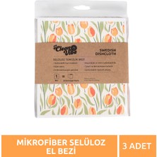 My Clean Vibe 3 Adet Renkli %100 Doğal Selülöz Mikrofiber Temizlik El Bezi MYCLEANVIBE