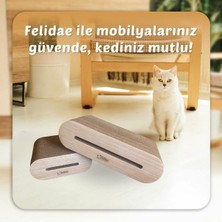 Feyza Design Oval Kedi Tırmalama Kanepesi, Medium, Bej Ahşap Renk, 45X12,5X24 cm
