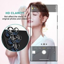 Skygo Galaxy S23 Ultra Uyumlu Kamera Lens Koruyucu Cam 3D Tam Kaplar Metal Çizilmez Cam Hd Kamera Bozmaz 5 Parça