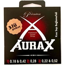 Braventa Collection Aurax 3ARX18 Üçlü Paket Kısa Sap Bağlama Teli 018 Profesyonel