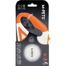 Braventa Collection M-Pets Flash Ledli Otomatik Gezdirme Şerit 5mt/orange