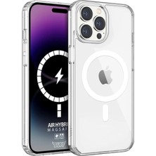 Braventa Collection Buff Labs iPhone 14 Serisi ile Uyumlu Magsafe Destekli Air Hybrid Şeffaf Kılıf, Darbe Emici Tpu + Pc