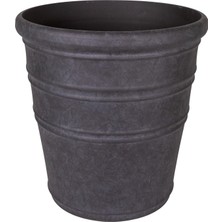 Braventa Collection Herdekora Oval Iç ve Dış Mekan Saksı Kömür Siyahı Orta Boy 46X46X46,5 Cm.